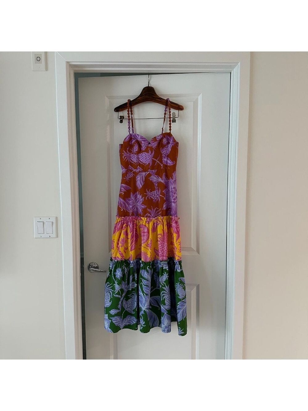 Farm Rio Mixed Tropical Swing Sleeveless Midi Dress - Picture 4 of 8